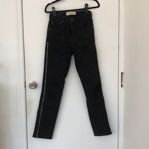 Reformation Zip detail black jeans